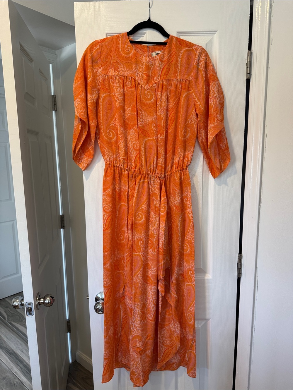 Zadig & Voltaire Orange Paisley Midi Dress